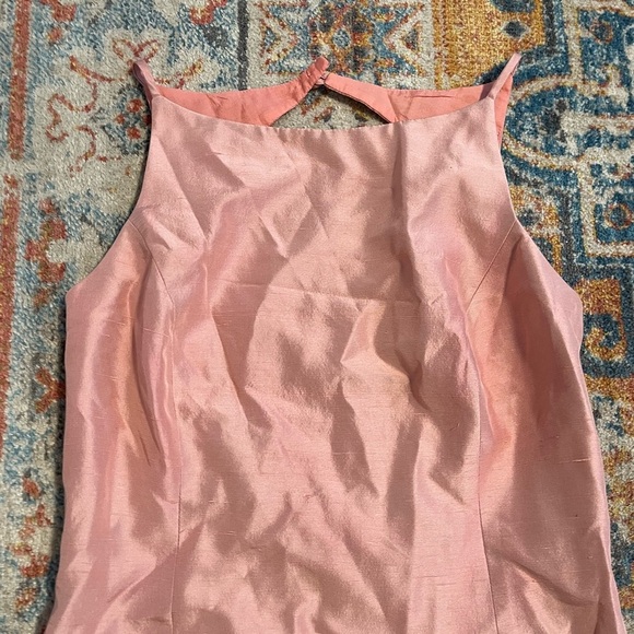 Laundry by Shelli Segal baby pink silk open back mini cocktail party dress - Picture 5 of 8